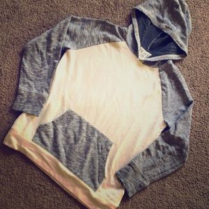 Old Navy cream and grey girl’s sweatshirt.